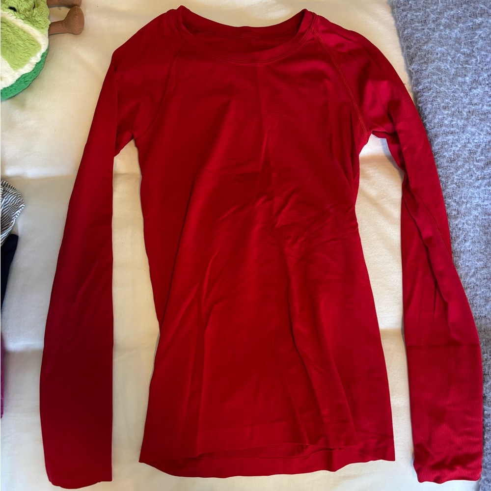 Red Long Sleeve Top